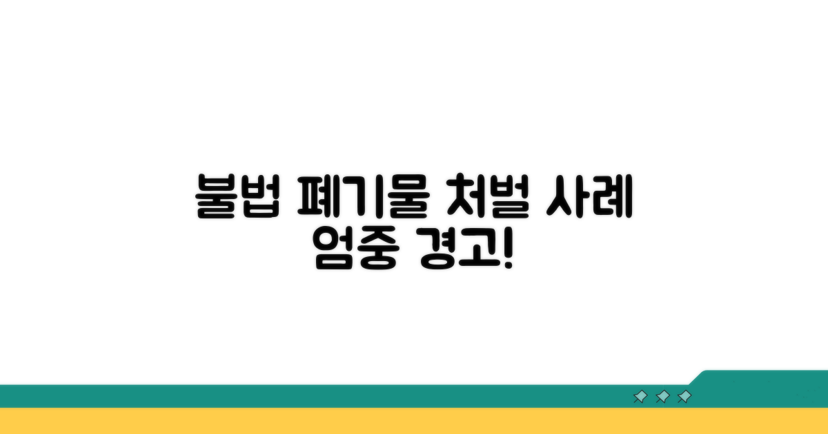 폐기물 불법 처리 처벌 및 사례