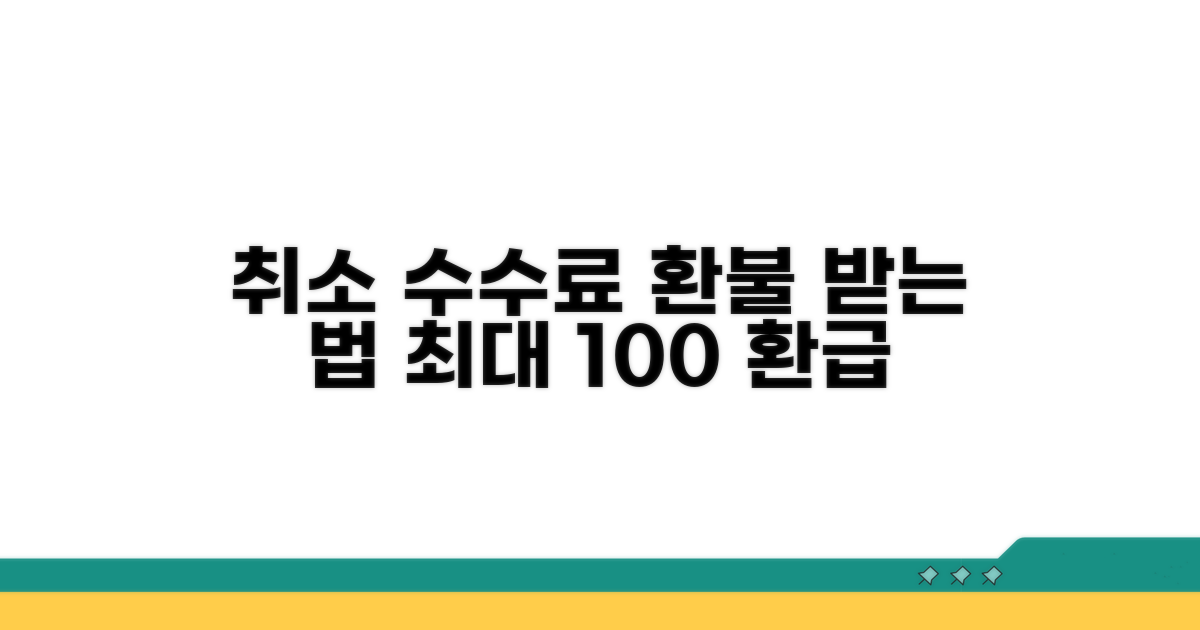 취소 수수료 환불 방법
