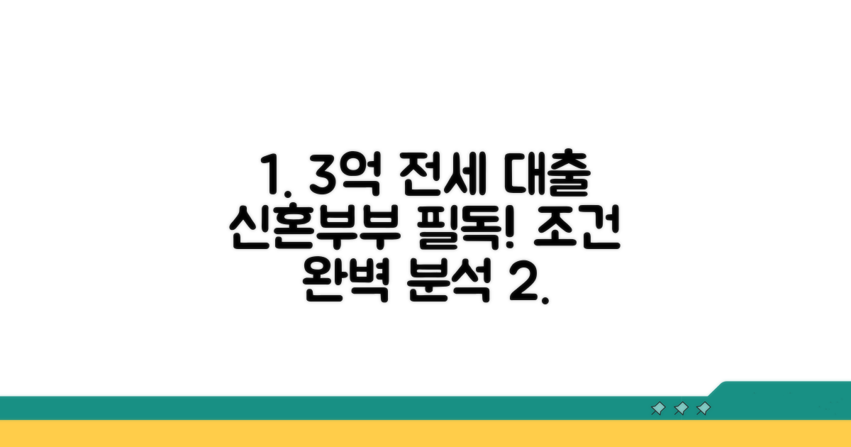 신혼부부 3억 전세대출 조건 완벽 분석