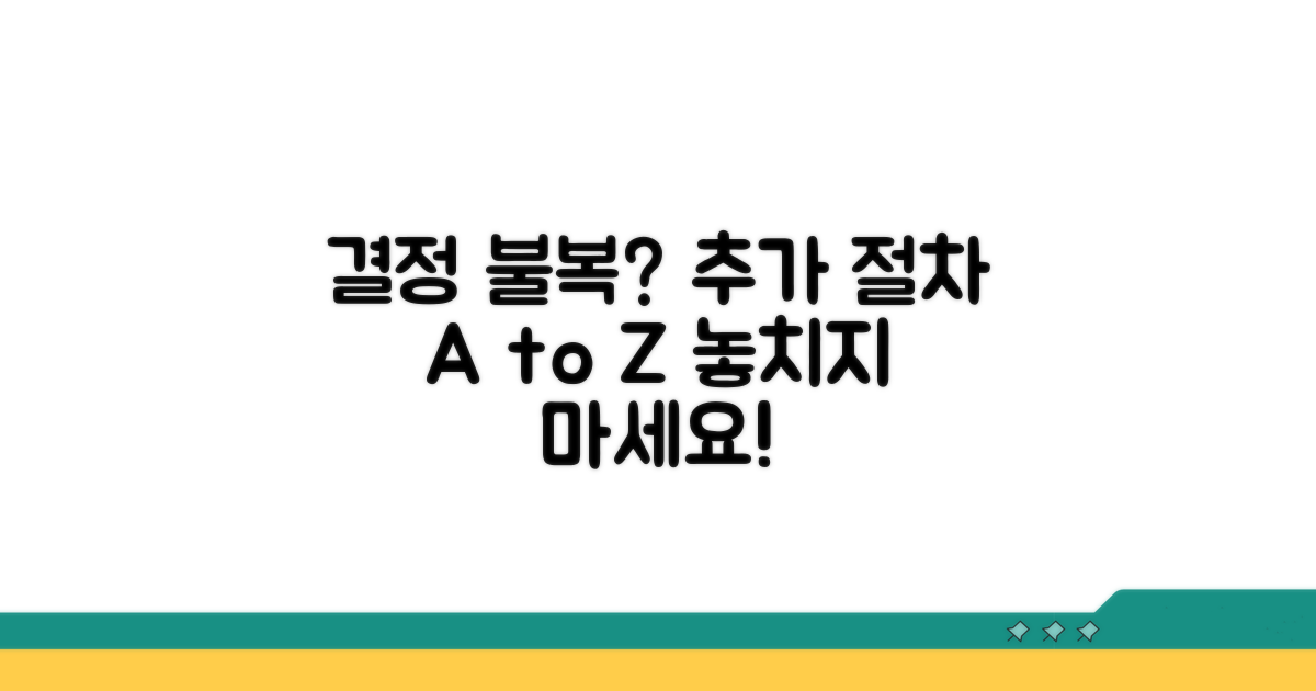 결정 불복 시 추가 절차