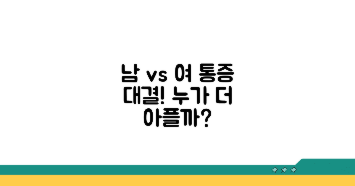 누가 더 아플까? 성별 통증 비교