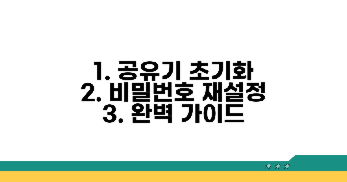 공유기 초기화, 새 비밀번호 설정 방법