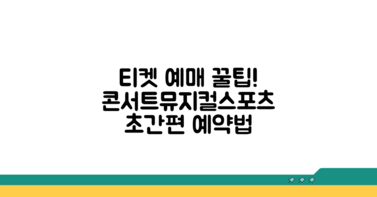 콘서트, 뮤지컬, 스포츠 티켓 예매 방법