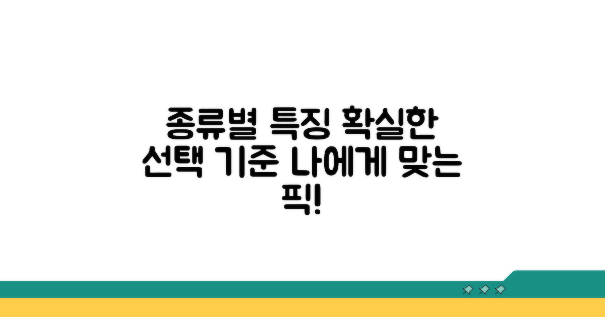 종류별 특징 비교와 선택 기준
