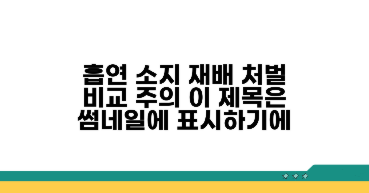흡연, 소지, 재배별 처벌 강도 비교