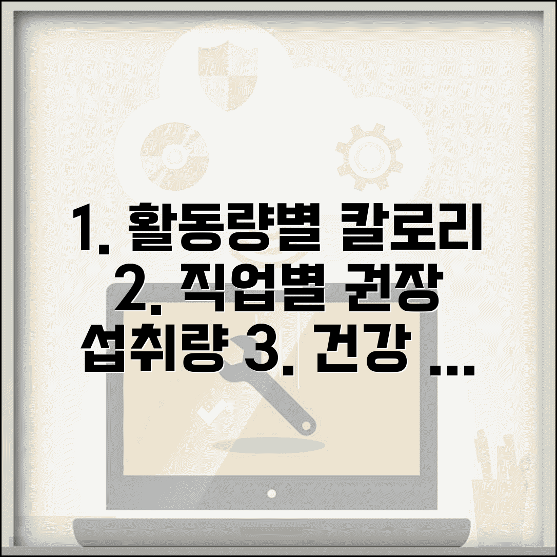 직업별 활동량 칼로리 필요량 권장 섭취량 | 건강한 식단 관리 꿀팁, 체중 조절 가이드