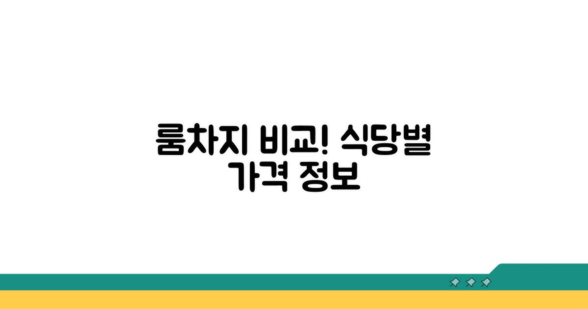 식당별 룸차지 비교 분석