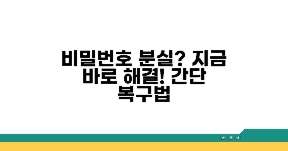 비밀번호 분실 시 대처 방법