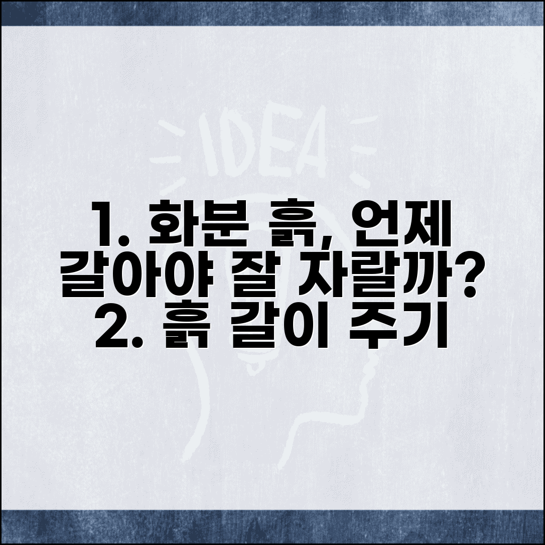 흙 갈이 주기 몇 년마다 교체 | 화분 흙 교체 시기, 식물 건강을 위한 최적의 타이밍은?