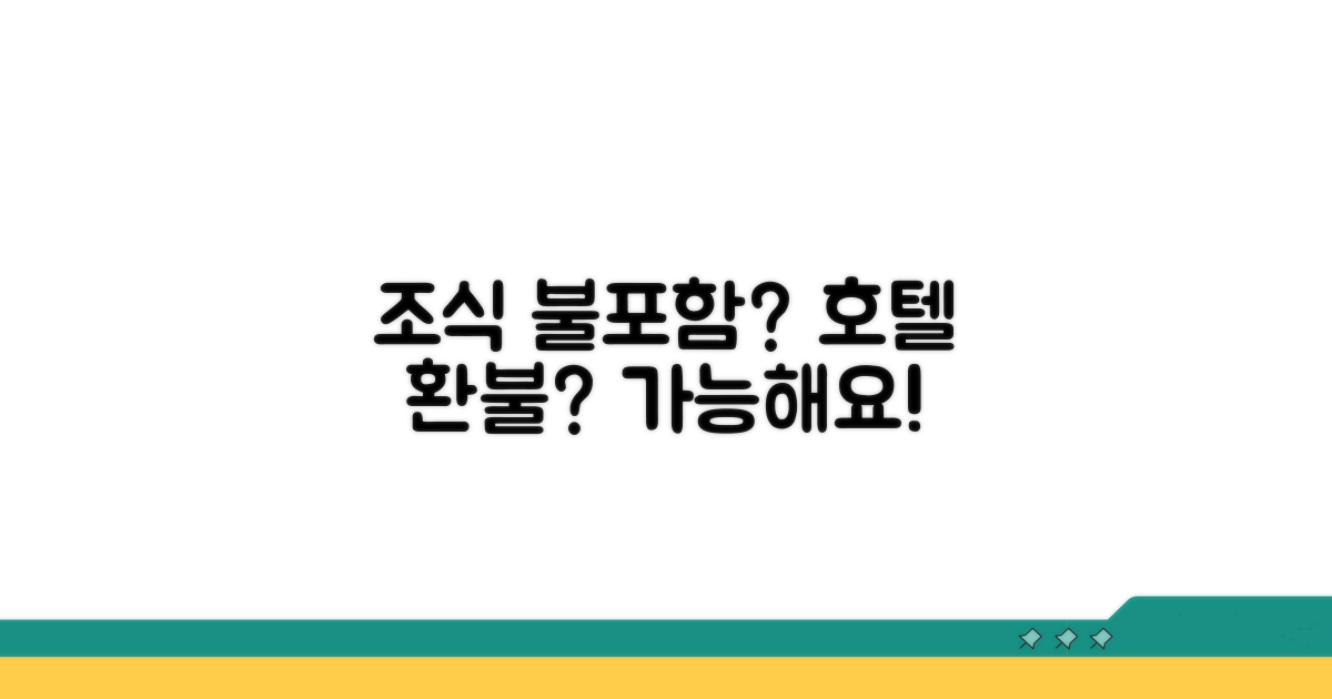 호텔 조식 불포함 시 환불 가능할까?