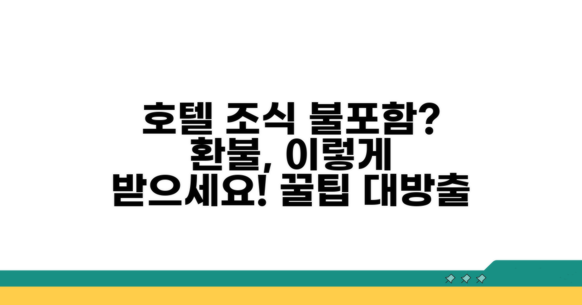 호텔 조식 불포함 환불, 이렇게 신청하세요