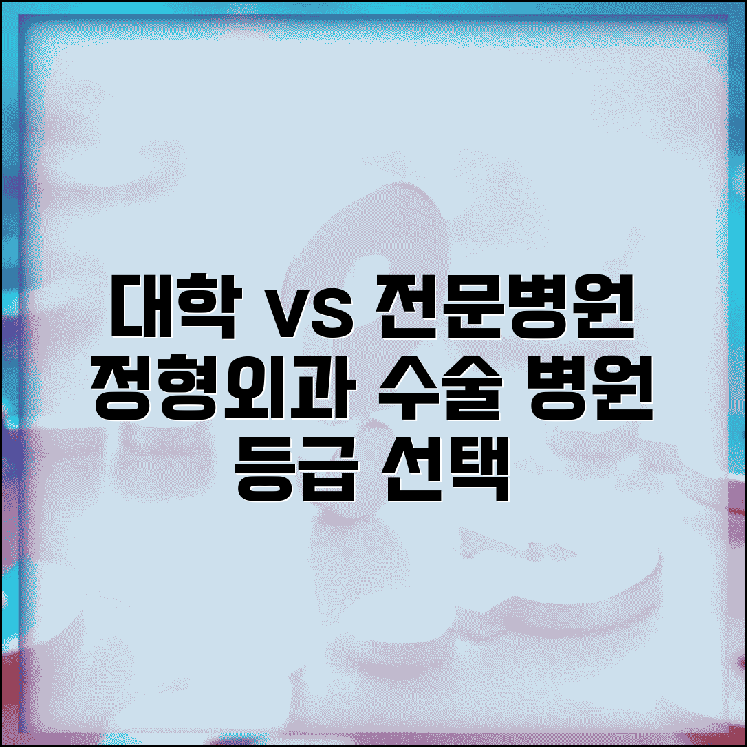 정형외과 수술 대학병원 vs 전문병원 | 정형외과 병원 등급 선택 기준