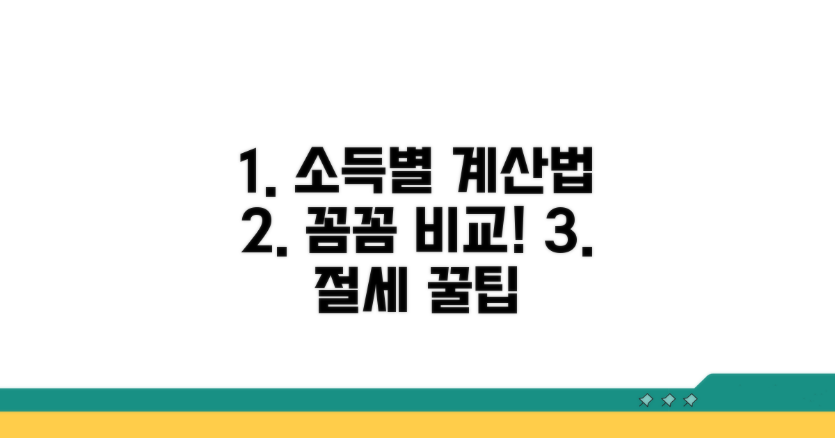 소득별 계산 방법, 꼼꼼히 비교해봐요