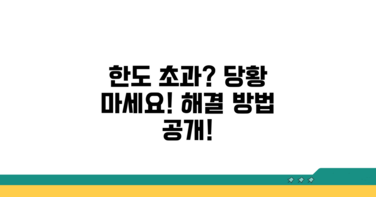 한도 초과 시 대처 방법은?