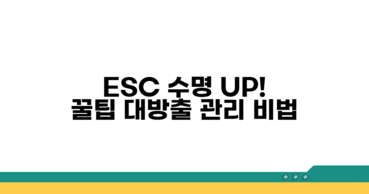 ESC 수명 늘리는 관리 꿀팁