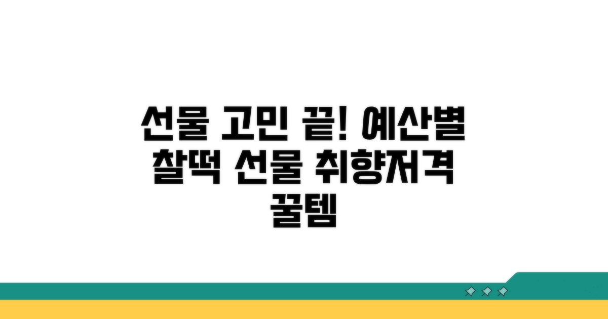 예산별 맞춤 선물 아이디어