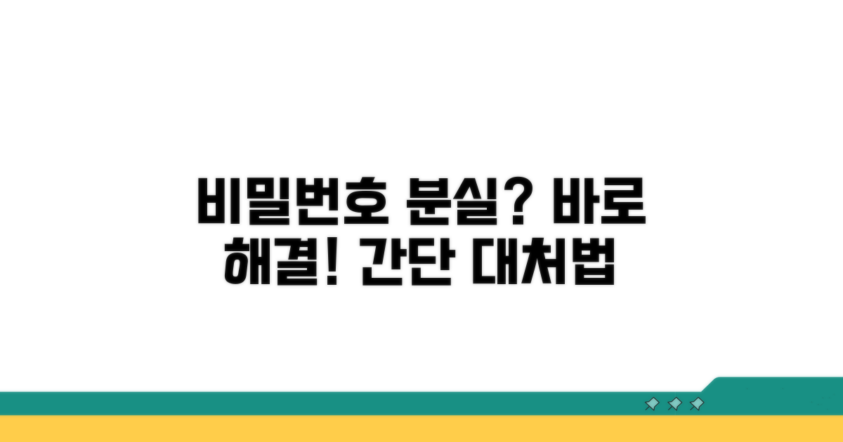비밀번호 분실 시 대처 방법