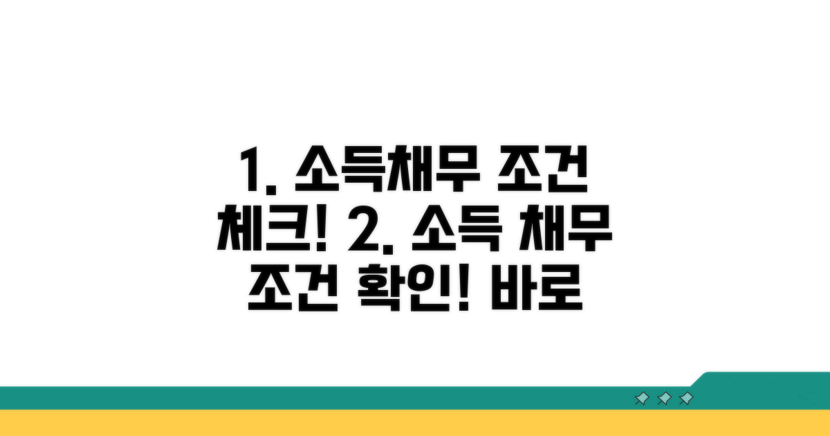 소득 기준과 채무 규모 조건 확인