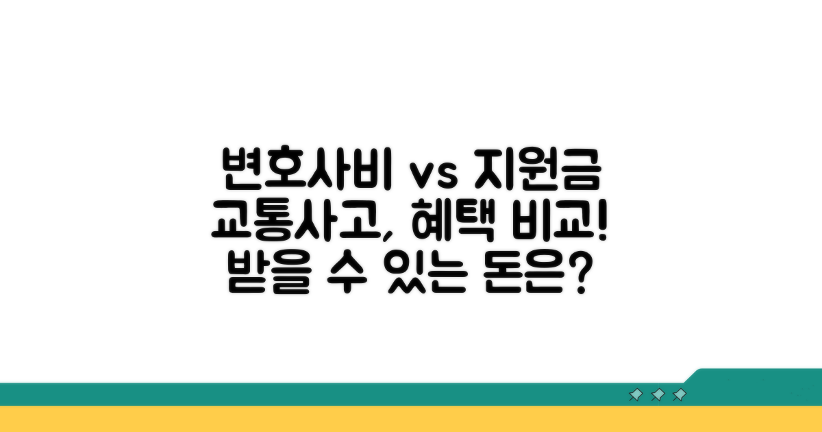 변호사 선임비, 교통사고 지원금 비교