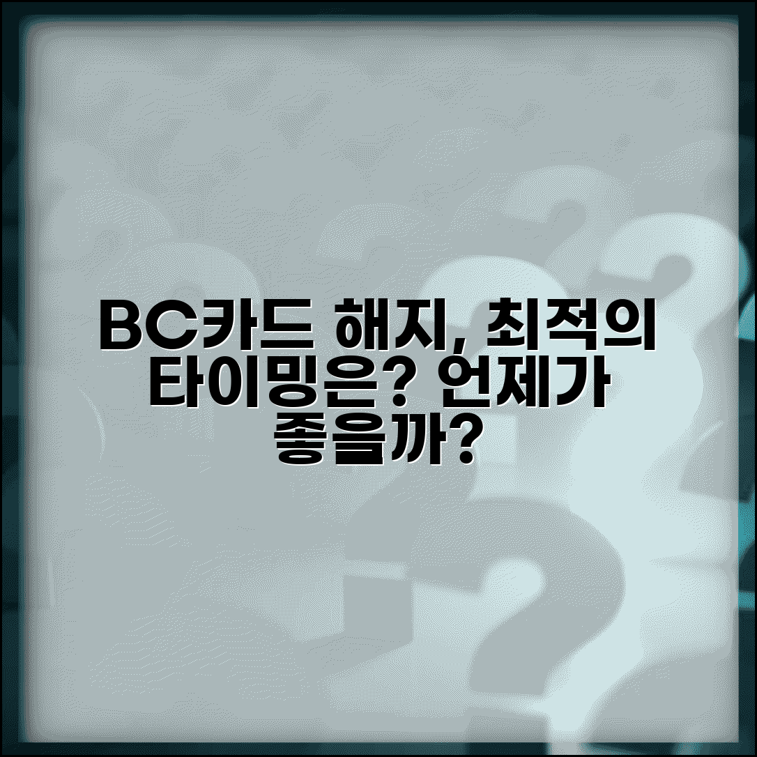 비씨카드 해지 시점 언제가 좋을까? | BC카드 해지 최적 타이밍