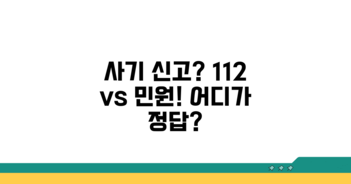 사기 신고, 112 vs 민원 비교