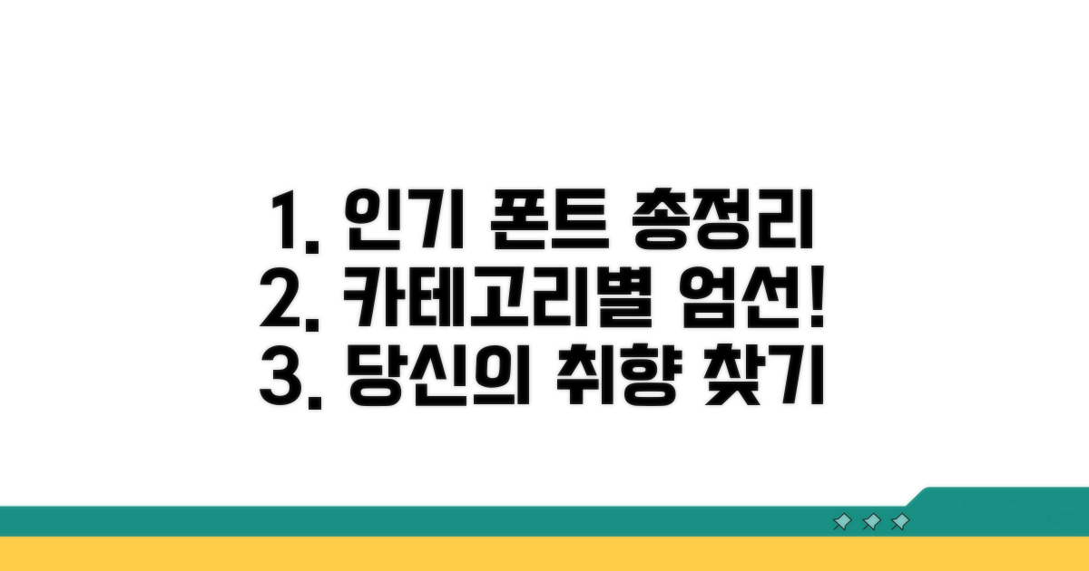 카테고리별 인기 폰트 완전 정복