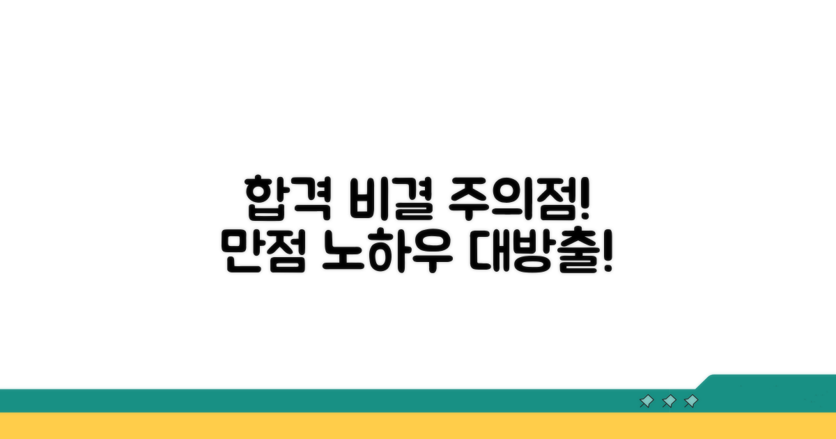 주의해야 할 점과 합격 노하우