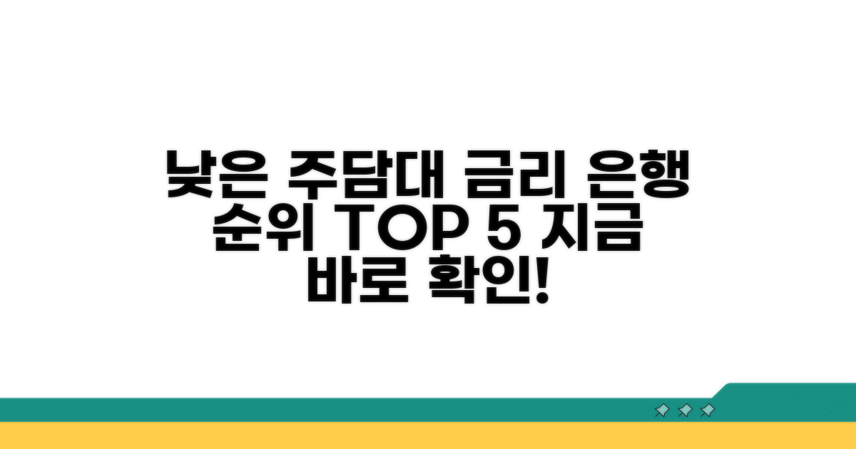 낮은 주담대 금리 은행 순위