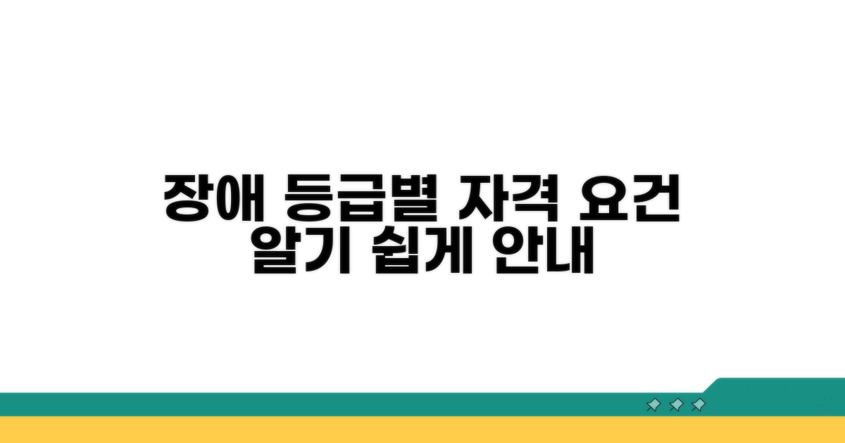 장애 등급별 자격 요건 상세 안내
