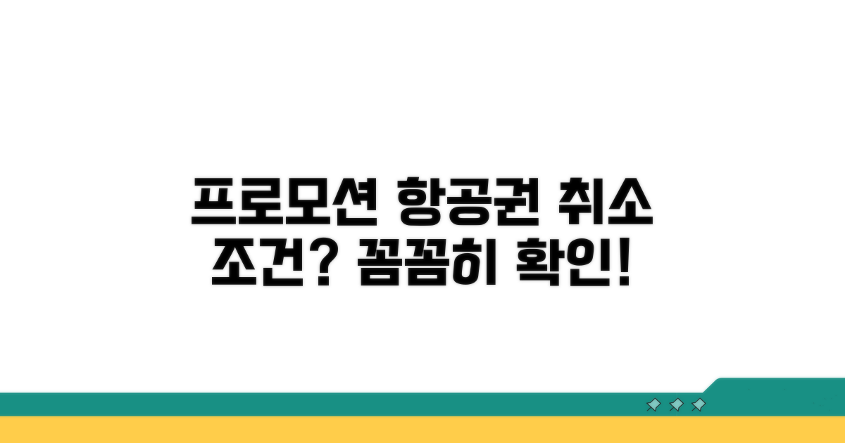 프로모션 항공권, 취소 조건 꼼꼼히 확인