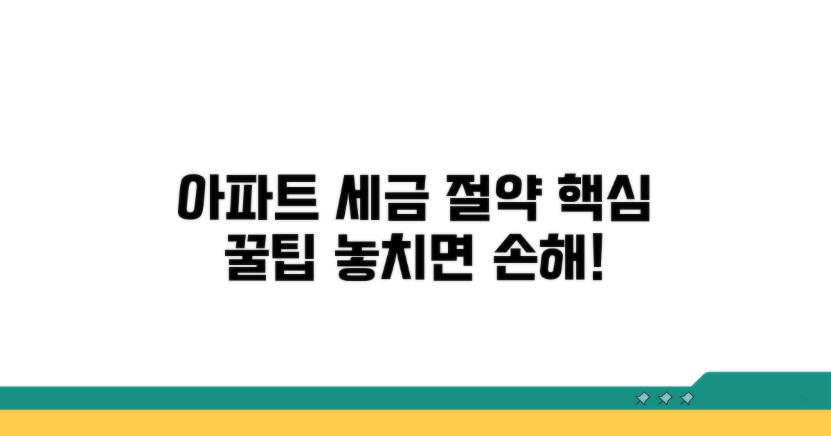 아파트 세금 절약 핵심 팁