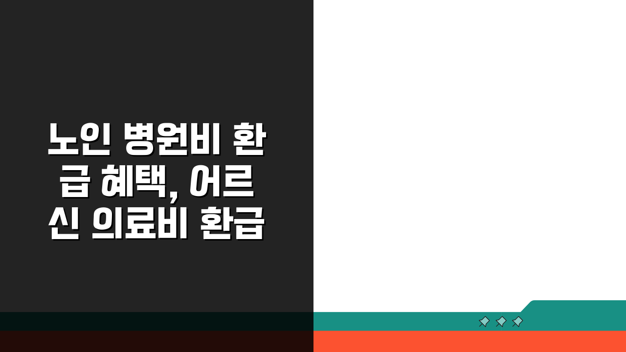 노인 병원비 환급 혜택, 어르신 의료비 환급 특별 지원 받고 싶다면?